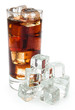 cup of cola and ice with clipping path