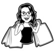 Vector: woman shopping woman shopping