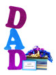 DAD letters with gift box and Happy Fathers Day tag