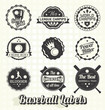 Vector Set: Retro Baseball League Champion Labels