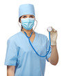 Doctor with stethoscope isolated