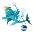Elemental of Water, cartoon style vector illustration