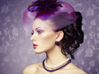 Retro portrait of  beautiful woman. Vintage style