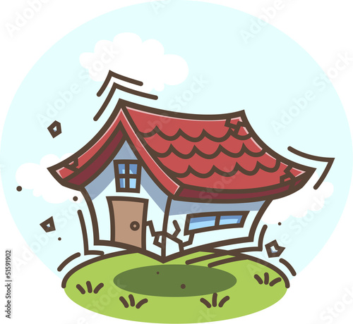 Illustration: 地震!揺れる家 地震!揺れる家