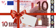 10 Euroschein mit Geschenkband und Label