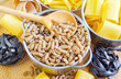 different raw pasta
