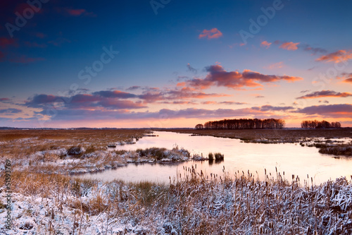 Photo: winter landscape in sunrise winter landscape in sunrise