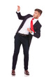 business man in defensive pose