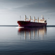 cargo ship sailing in still water