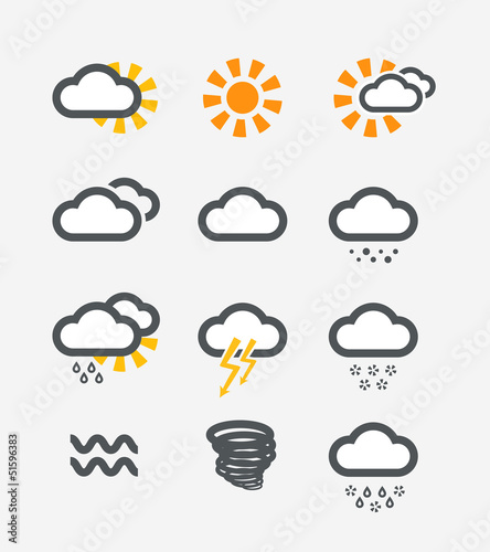 Vector: Forecast weather icons set Forecast weather icons set