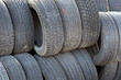 stack of old tyres