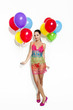 Fashion woman with ballons