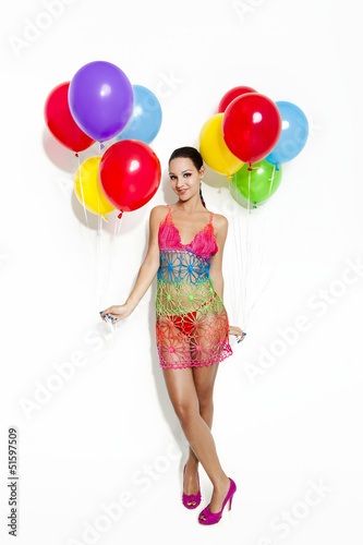 Photo: Fashion woman with ballons Fashion woman with ballons