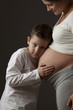 Pregnant mother with son