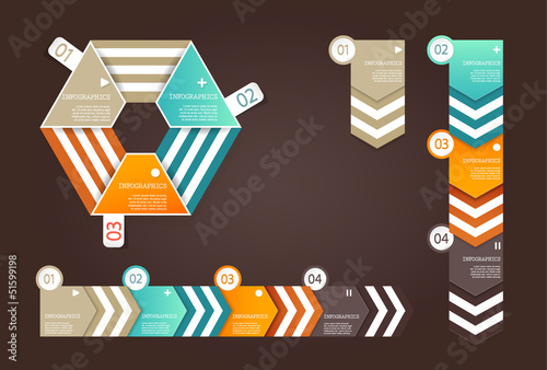 Vector: Colored paper arrows with place for your own text. Colored paper arrows with place for your own text.