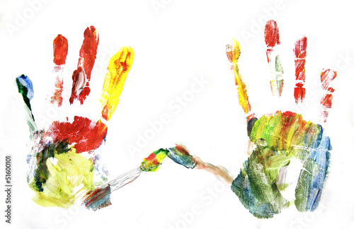 Photo: Vivid colored hands Vivid colored hands