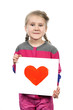Photo: Drawn heart in girl hands Drawn heart in girl hands