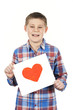 Photo: Drawn heart in boy hands Drawn heart in boy hands