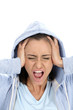 Model Released. Frightened Woman