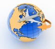 Illustration: passenger jet airplane travels passenger jet airplane travels