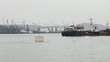 Cargo freight ship  at harbor terminal