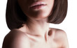 beautiful girl lips, neck and shoulders