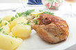 Roasted chicken breast and boiled potatos