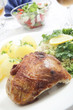 Roasted chicken breast and boiled potatos