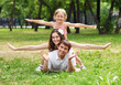 happy family having fun outdoors