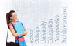 Happy student with books