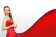 Photo: Woman in dress in wave like manner Woman in dress in wave like manner