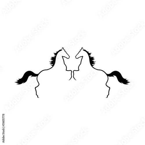 Vector: Two Horses Vector Two Horses Vector