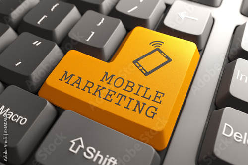 Illustration: Mobile Marketing Button. Mobile Marketing Button.
