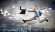 Image of running businessman