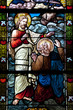Glasfenster Jesus rettet Petrus vom sinkenden Schiff