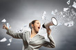 Photo: businesswoman with megaphone businesswoman with megaphone