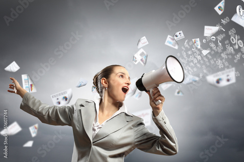 Photo: businesswoman with megaphone businesswoman with megaphone