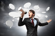 businessman with megaphone