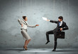 Puppet businesspeople