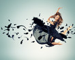 Young girl floating