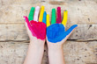 Photo: bunte kinderhände bunte kinderhände
