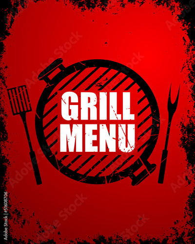  Vector Illustration of a Grill Menu Design Template