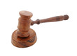 Wooden judge's gavel isolated on white