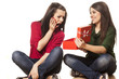 girl is not satisfied with the present she got from her sister