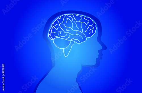 Vector: Hintergrund Mann mit Hirn Vector Seitlich Hintergrund Mann mit Hirn Vector Seitlich