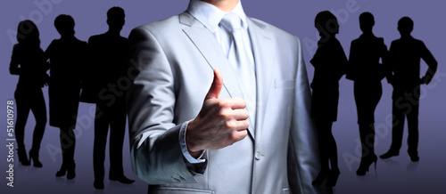 Photo: The businessman, a gesture, a finger. The businessman, a gesture, a finger.