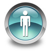 Light Blue Glossy Pictogram "Men's Restroom"