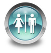 Light Blue Glossy Pictogram "Restrooms"