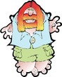 Hippy in shorts waving RGB