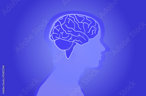 Vector: Blue Vector Background Violett Brain Humen Blue Vector Background Violett Brain Humen